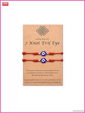 Adjustable Red String 7 Knot Evil Eye Protection Bracelet Lucky Amulet